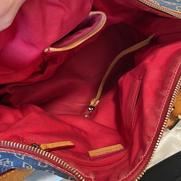 Authentic Vintage Dooney & Bourke Denim Hobo Bag - Picture 2 of 6